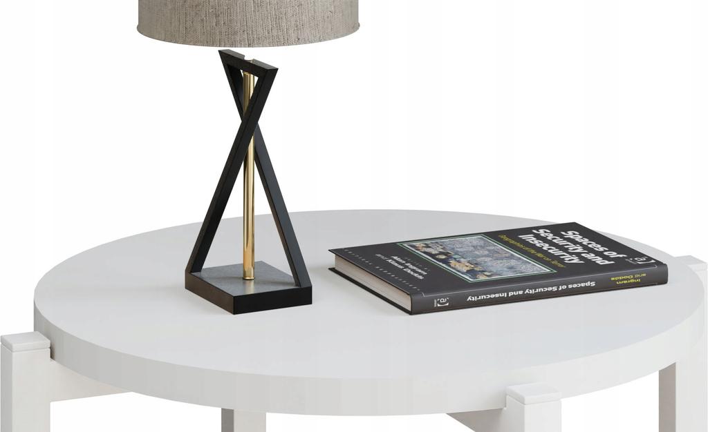 Round Loft Bedside Table 35x35x46 Cm Metal White