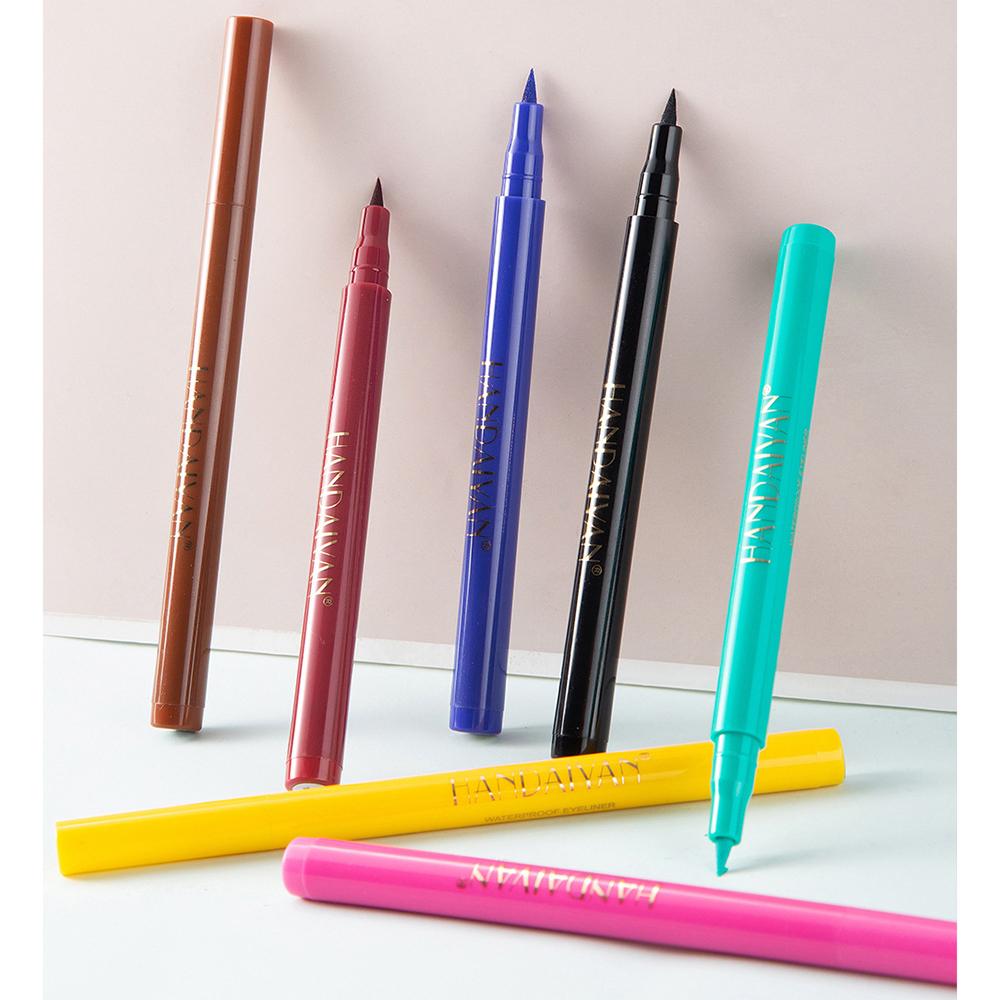HANDAIYAN Matita gel per eyeliner impermeabile a 12 colori Penna per eyeliner colorata bianca gialla blu marrone Trucco a lunga durata