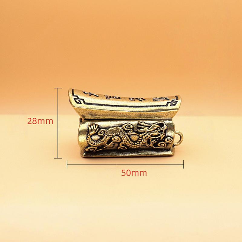 1pcs Copper Brass Small Coffin Ornament Small Statue Miniature Arts And Crafts