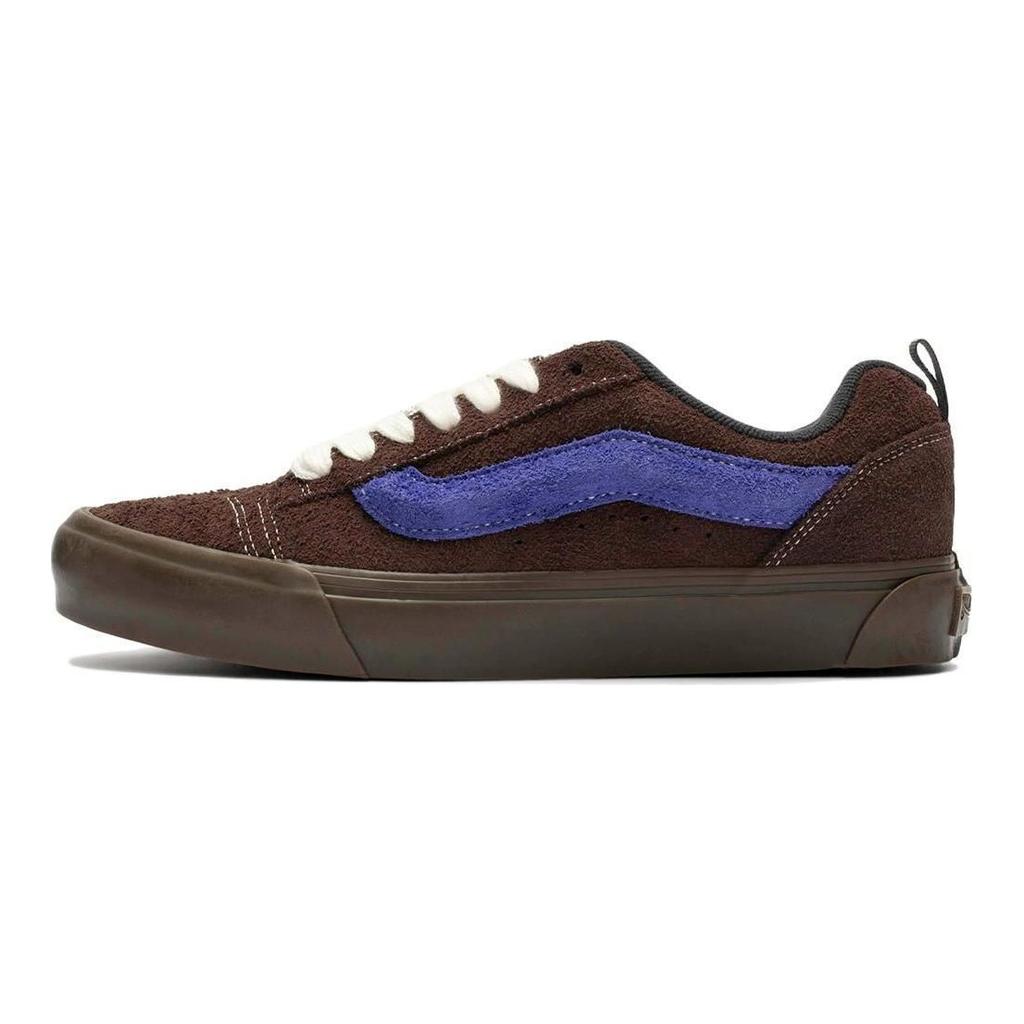 Vans SNS X Knu Skool Leather Shock Absorbing Durable Low Top Skate Shoes Unisex sneaker Brown VN0007QDB7G1