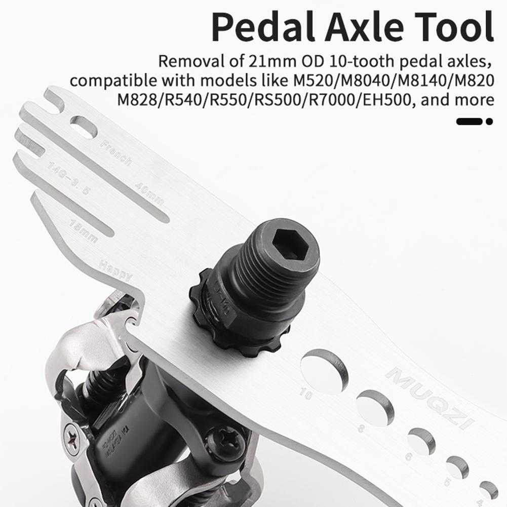 9 In 1 Bike Pedal Wrench Multi-Function Bike Disc Brake Rotor Alignment Truing Tool Stainless Steel Cycling Accessories