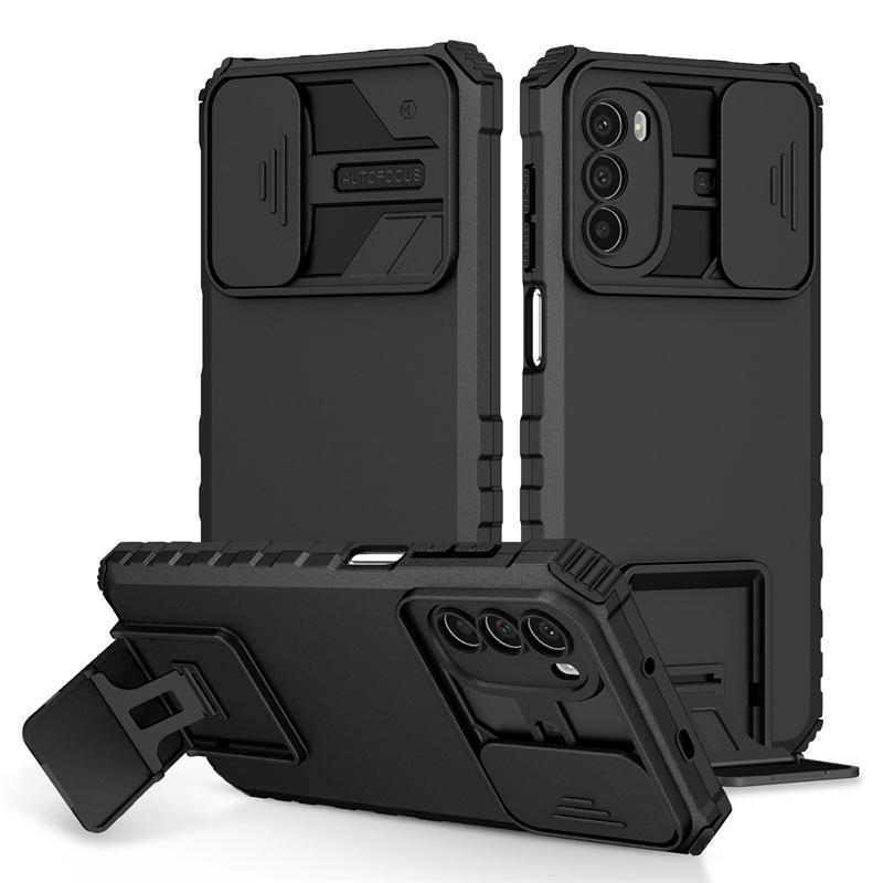 Para Motorola Moto G52 Case Kickstand Slide Câmera Lente Armadura Proteção Telefone Case Para Moto G22 G42 G 22 42 52 Suporte Tampa Traseira