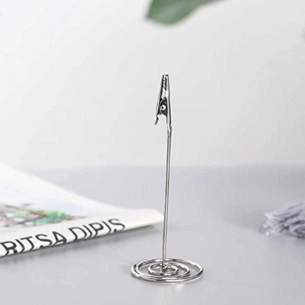 10Pcs Stable Base Table Name Clip Mouth Shape Metal Photo Stand  Wedding Table Decoration