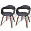 Day and Night - Day and Night Dining Chairs 2 Pcs Curved Wood and Black Synthetic Leather