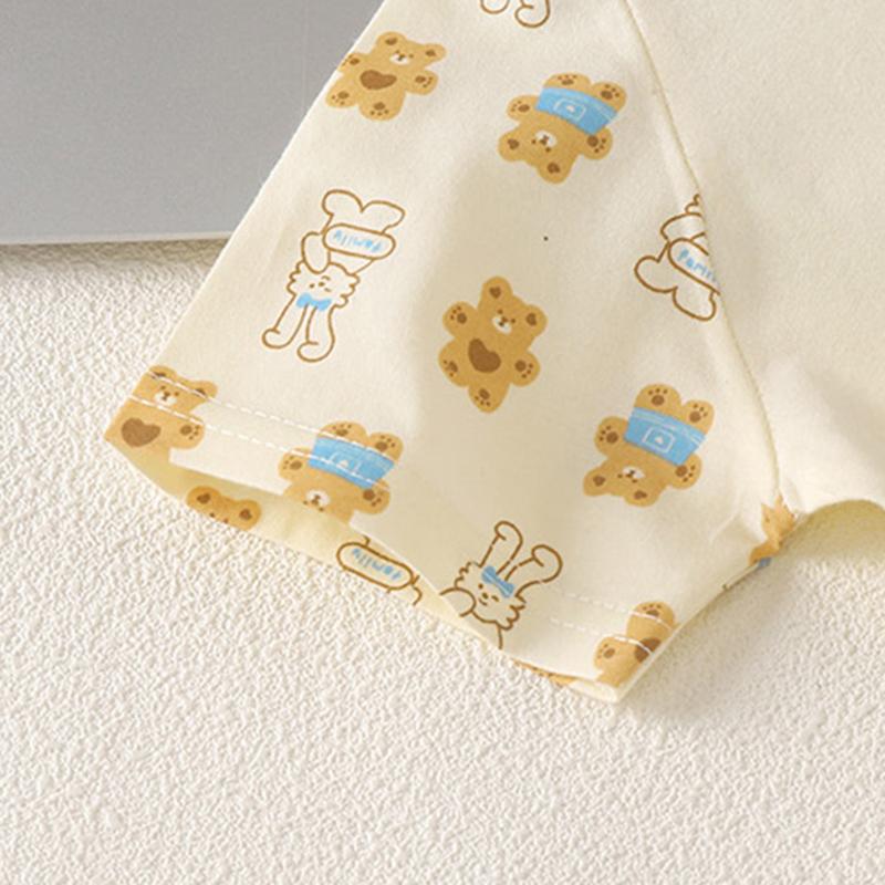 Sommer Kinder Kurzarm O Neck T-shirt Hosen Set Casual Baggy 2 stücke Anzug Baumwolle Cartoon Printes Outfit