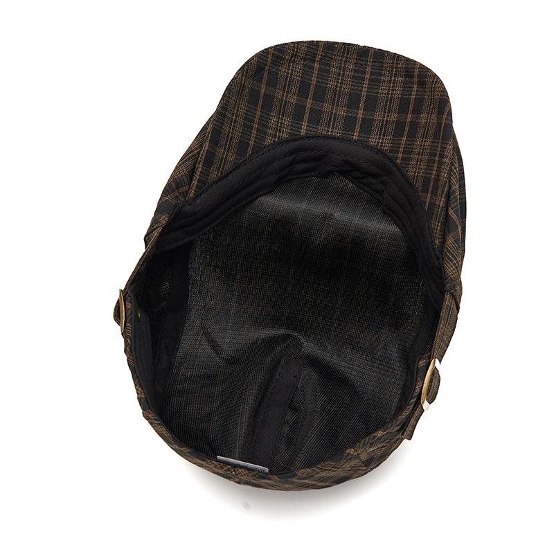 Spring Summer Thin British Plaid Beret Men Women Retro Forward Cap Outdoor Sunscreen Breathable Cap