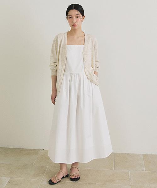 Lingseoul Bustier Shirring Dress-Ivory