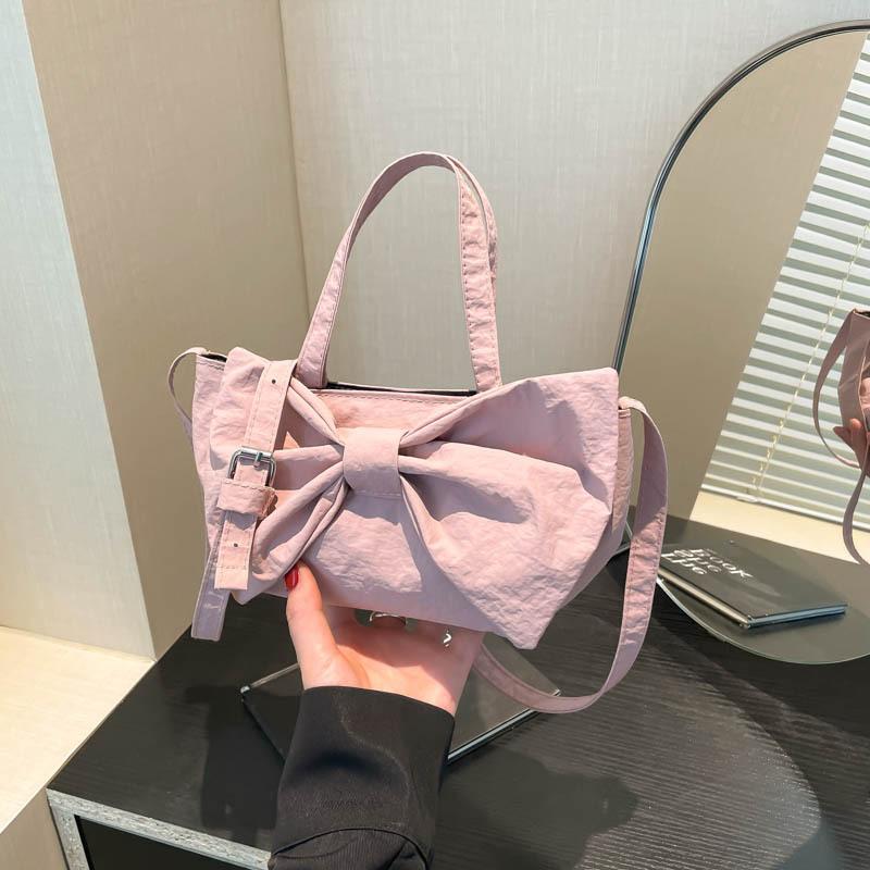 Fashi Schleifen Design Damen Schulter Achseltaschen Leicht Tragbar Damen Umhängetasche Einfarbige Mädchen Handtaschen