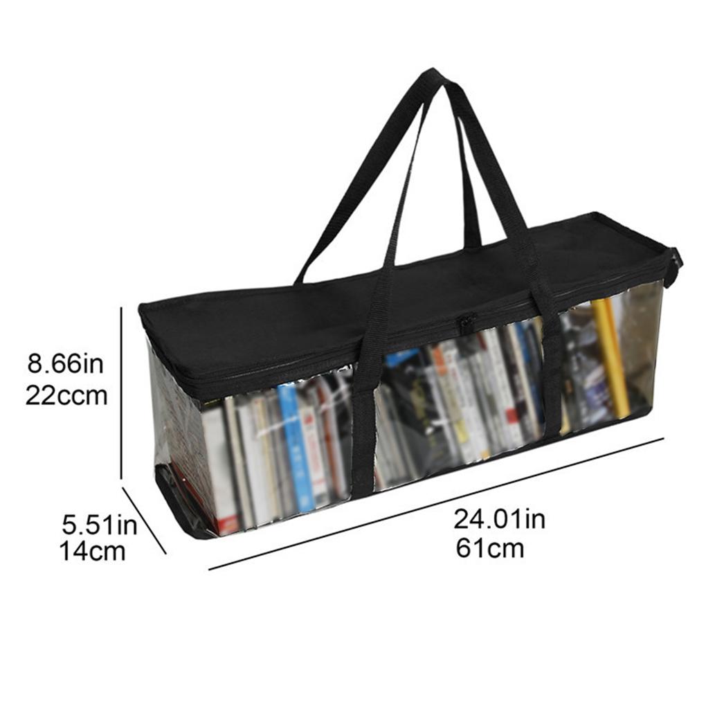 Storage Bag DVD Books Transparent Portable Dust-Proof Boxes Protective Casing Desk Organizer Clear Home Office