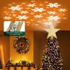 Kesfitt Christmas Tree Topper Star Lighted with 6 Projection Modes,Christmas Star Tree Topper with LED Rotating Lights,Gold Tree Topper 3D Glitter
