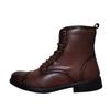 Men's Korean Style Retro Leather High-Top Martin Boots - Autumn Plus Velvet, Large Size, Work and Cotton Options Available.