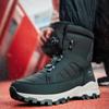 Fashion New Rotating Button Men's Snow Boots Warm Plush Winter Boots Waterproof Outdoor Hiking Boots Wear Resistant Anti Slip Male Boots