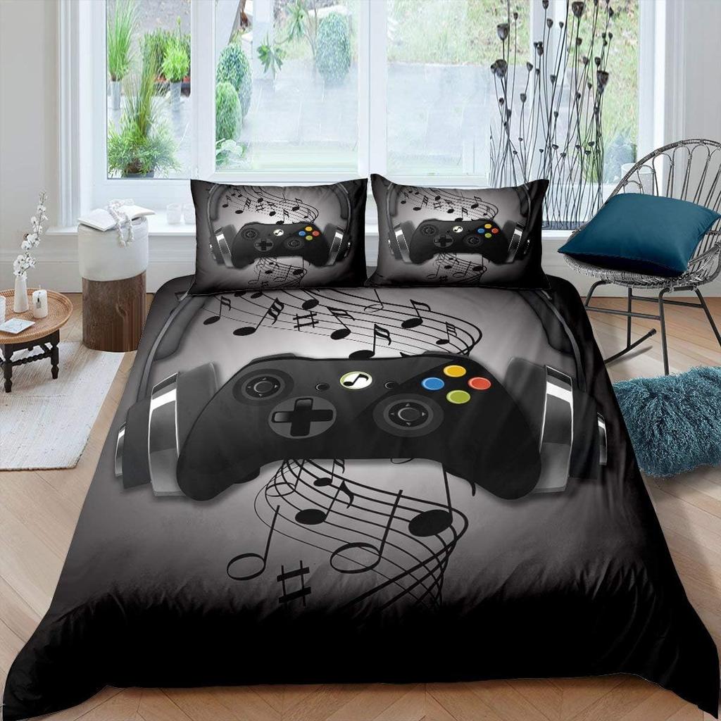 Gaming Duvet Cover Twin Queen Game Controller Bedding Set For Child Teens Gamer Room Decor Microfiber Gamepad Comforter Cover