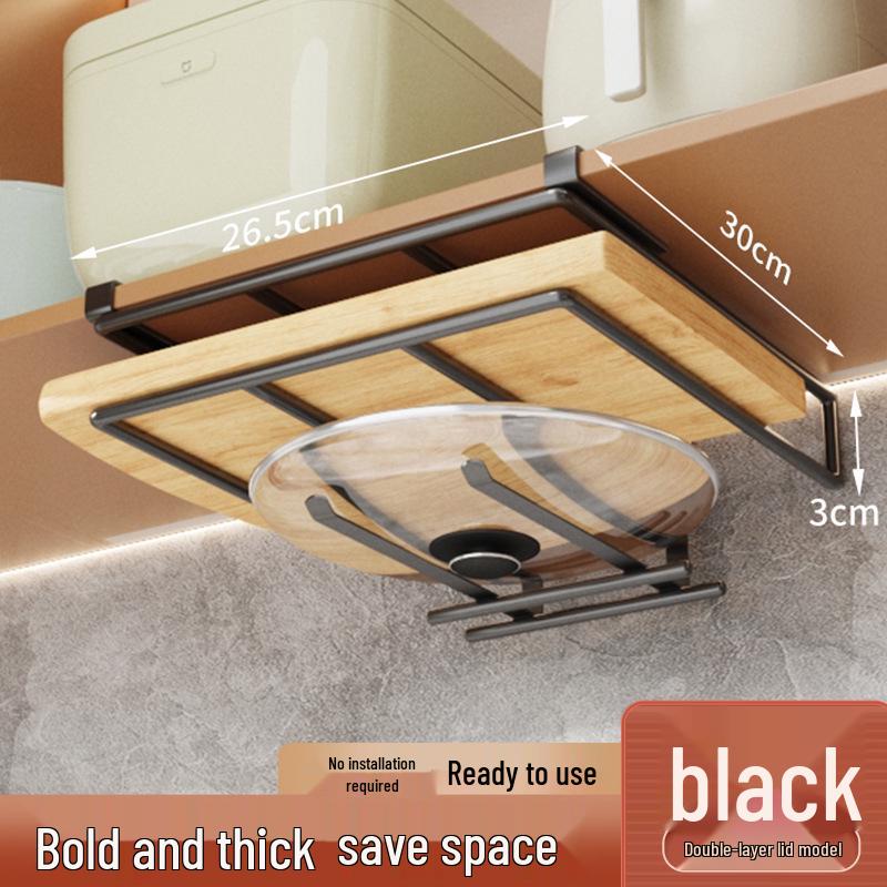 Storage Wallmounted Cutting Board Kitchen And Pot Lid Rack