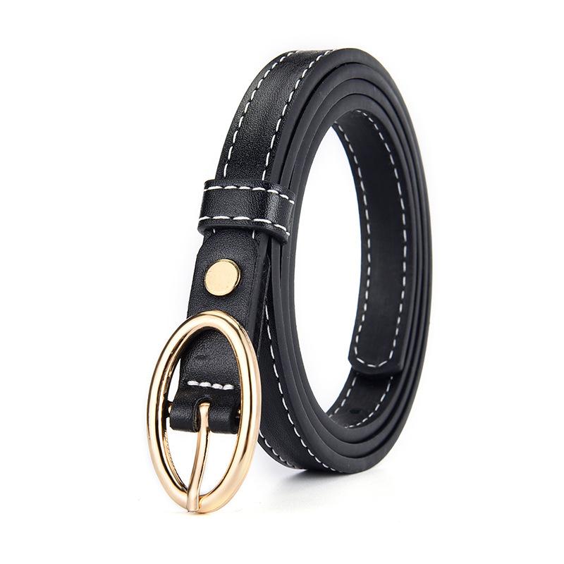 Thin Belt Women'S Design Sense Decorative Oval Pin Buckle Retro Thin Jeans Small Belt