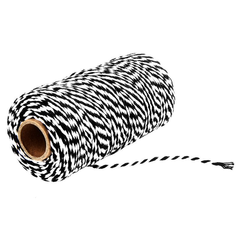 2mm 100 Meters/roll Double Color Cotton Bakers Twine String Cord Cotton Line for Gift Packing Craft