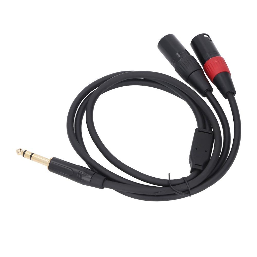 TRS 1/4 Inch To Dual XLR Male 6.35mm Stereo Breakout Cable Y Splitter Cable  Audio Connection
