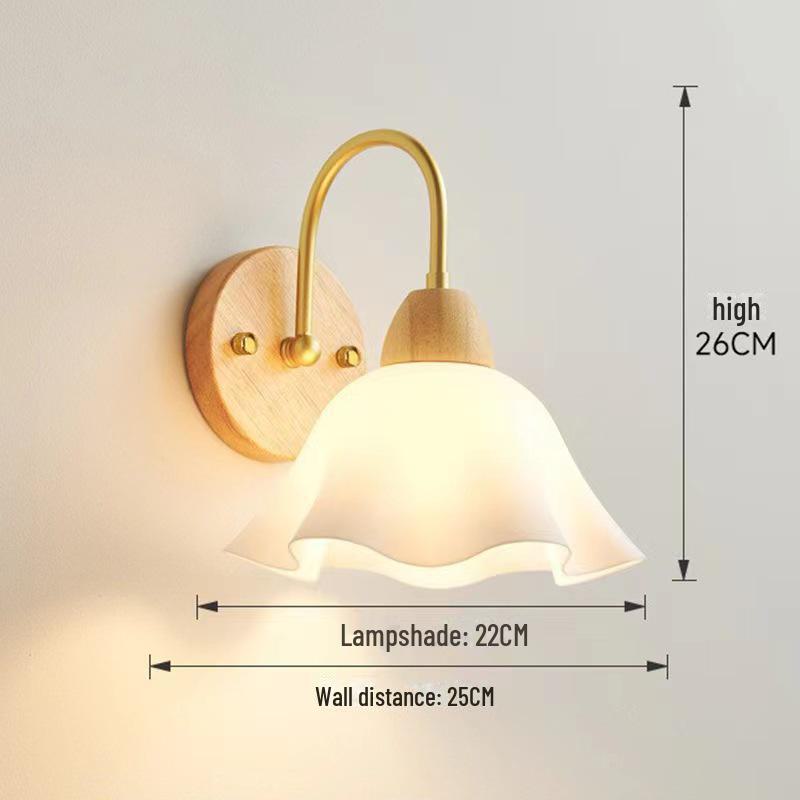 Japanese-Style Retro Log Wall Lamp for Bedroom, Living Room, or Corridor