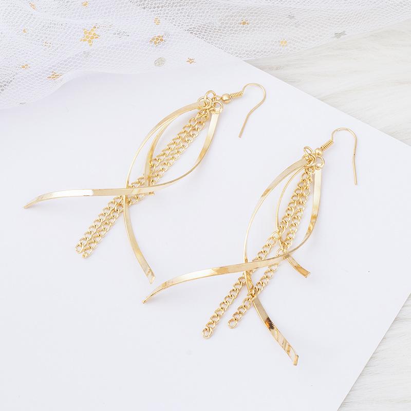 

Модные преувеличенные серьги с металлической кисточкой для женщин