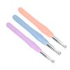 3pcs Aluminum Crochet Hooks Set Smooth Knitting Needles with Soft TPR Handle