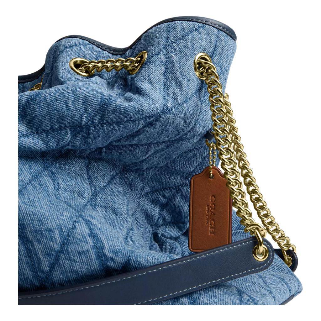Coach Evelyn 36 Quilted Denim Shoulder Bag Large Women Shoulder Bag Indigo CDC01-IMTYV