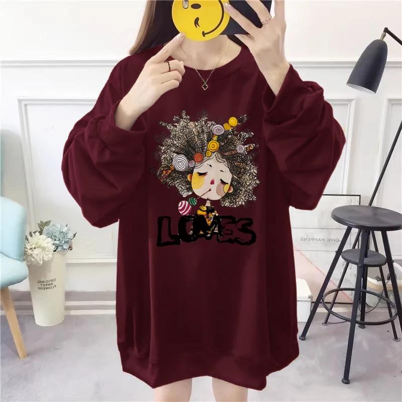 Sweatshirt for Women Oversize Round Neck Thickened Loose Casual Pullover Long Sleeve Winter Sweatshirt Top