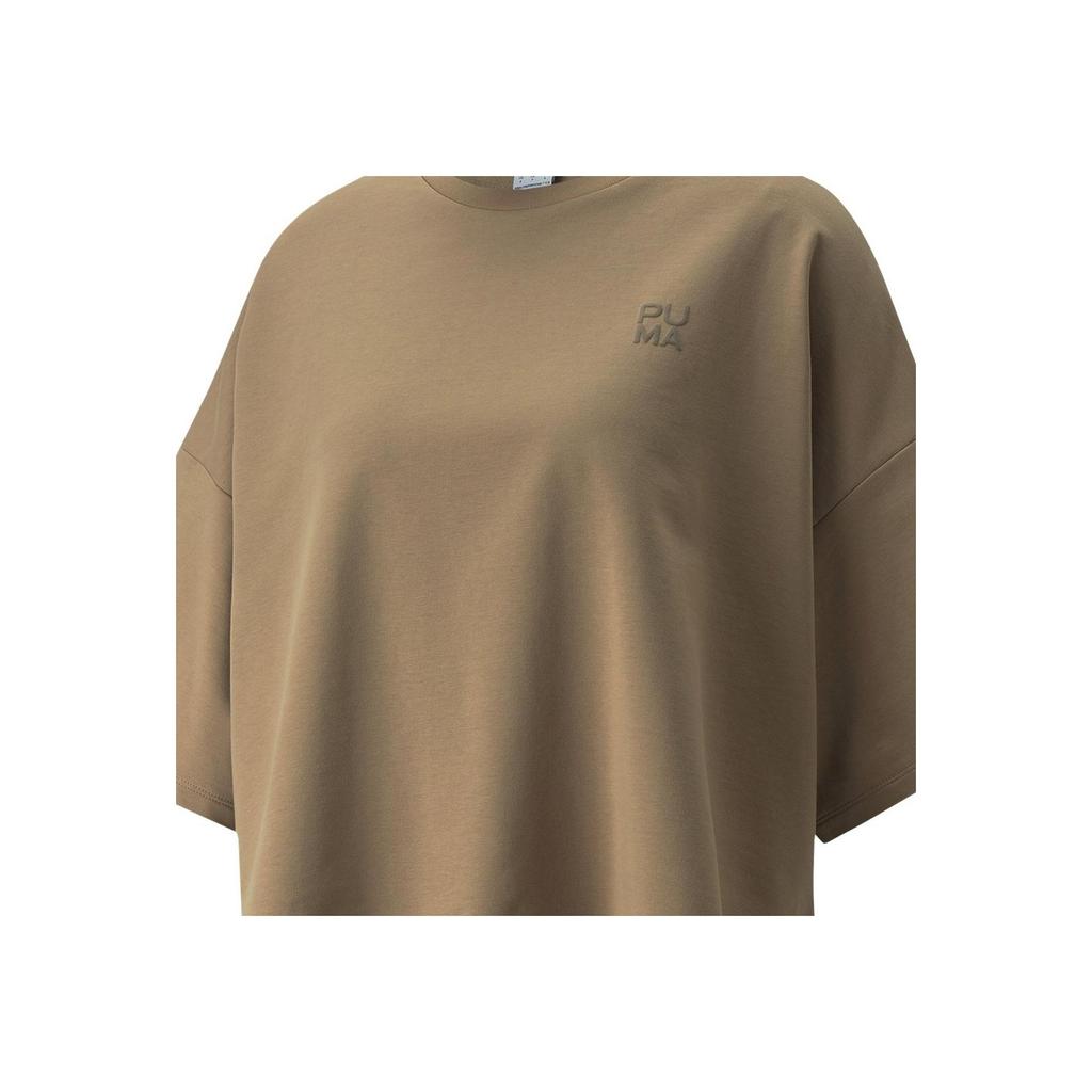 PUMA Infuse Oversized Short Sleeve T-Shirt Women Tops Khaki 535070-63