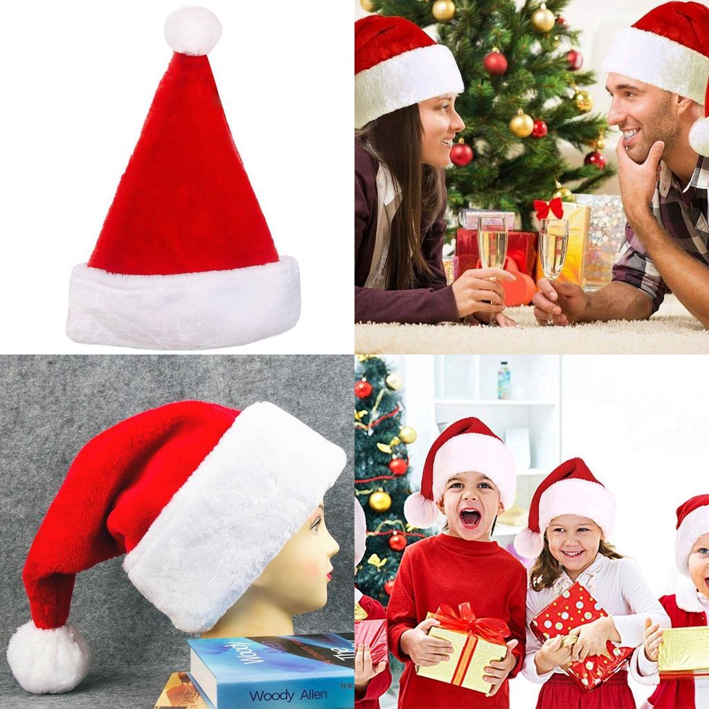 Red And White Christmas Hat For Role Play And Holiday Costume Celebrations