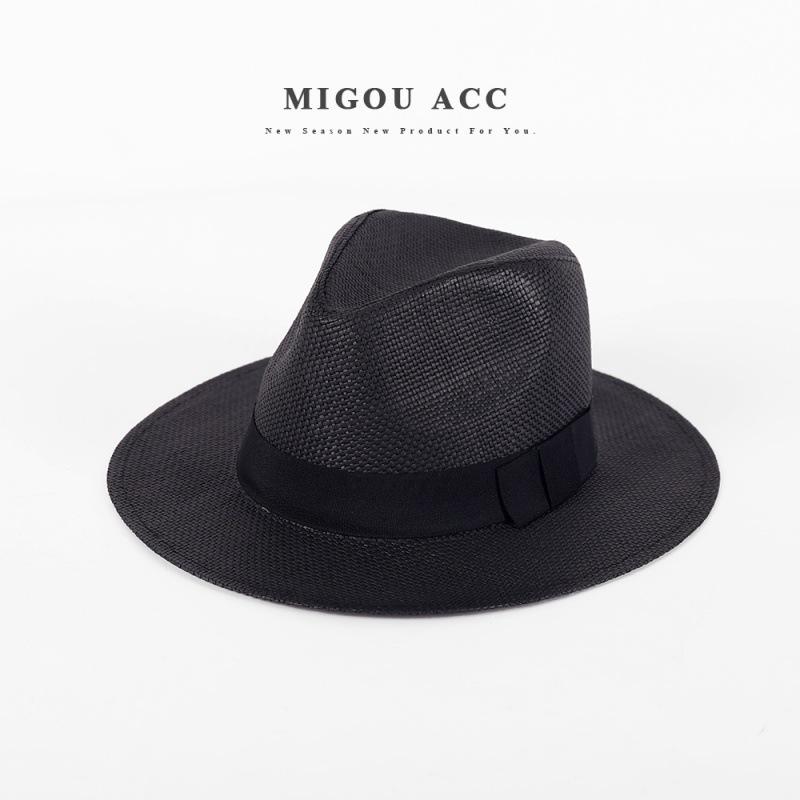 Panama straw hat summer men's tide travel vacation beach hat sun protection men's sun hat gentleman's top hat