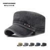Men's Washed Cotton Distressed Duckbill Hat - Breathable Flat-Top for Autumn/Winter