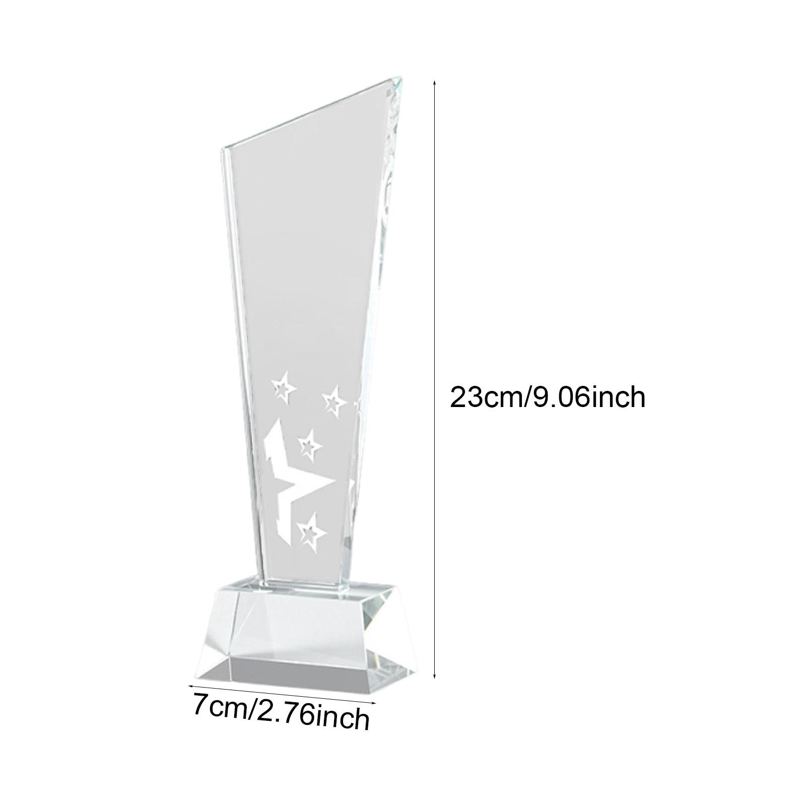 

Customized Glass Award Trophy Commemorative Honor Sandblasting Carving for Office Home Decor Annual Ceremony Corporate Events 7x23cm