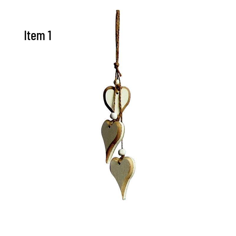 European Wooden Heart Ornaments - Handmade Wedding Pendants & Home Accessories