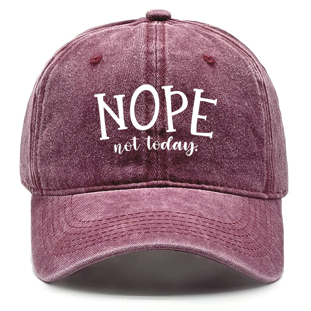 NOPE not today Print Adjustable Caps Cotton Man Cap Trendy Vintage Snapback Baseball Caps Perfect For Tennis One Size Fits All
