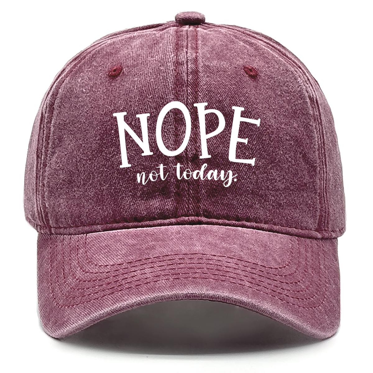

NOPE not today Print Adjustable Caps Cotton Man Cap Trendy Vintage Snapback Baseball Caps Perfect For Tennis One Size Fits All вино красного