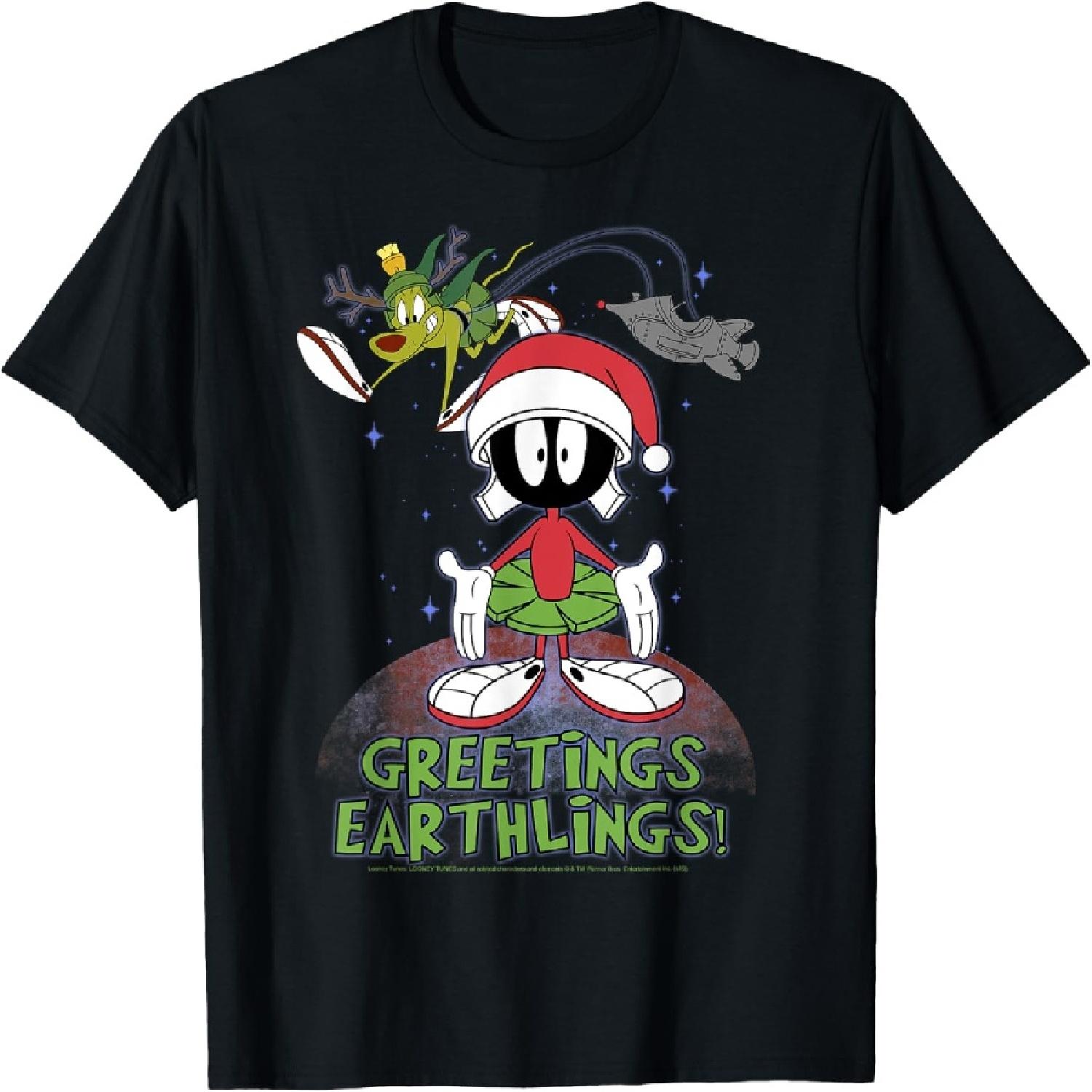 

Looney Tunes Christmas Marvin Greetings Earthlings T-Shirt XXXXXL різнокольоровий