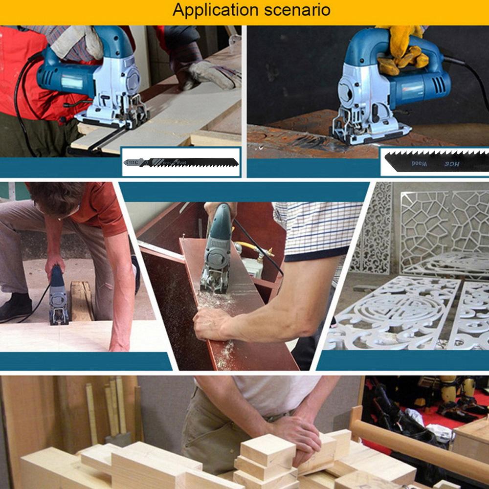 Jig Saw Blade Set T Shape Handle HCS Quick Cut Blade Cutting Power Tool Suitable for Wood Plastic and Metal Cutting