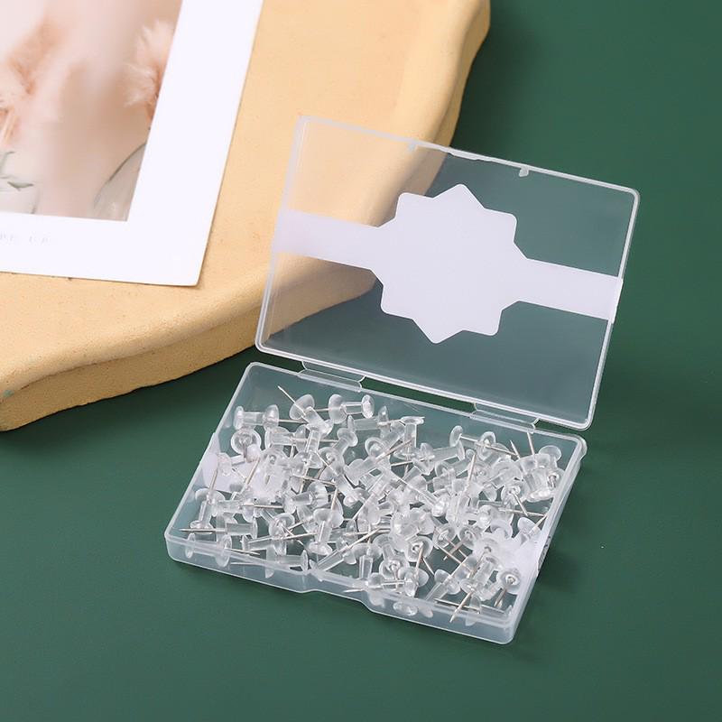 Rose Gold Transparent Lettering Push Pins - Stylish Cork Board Nail Decorations in Creative Box