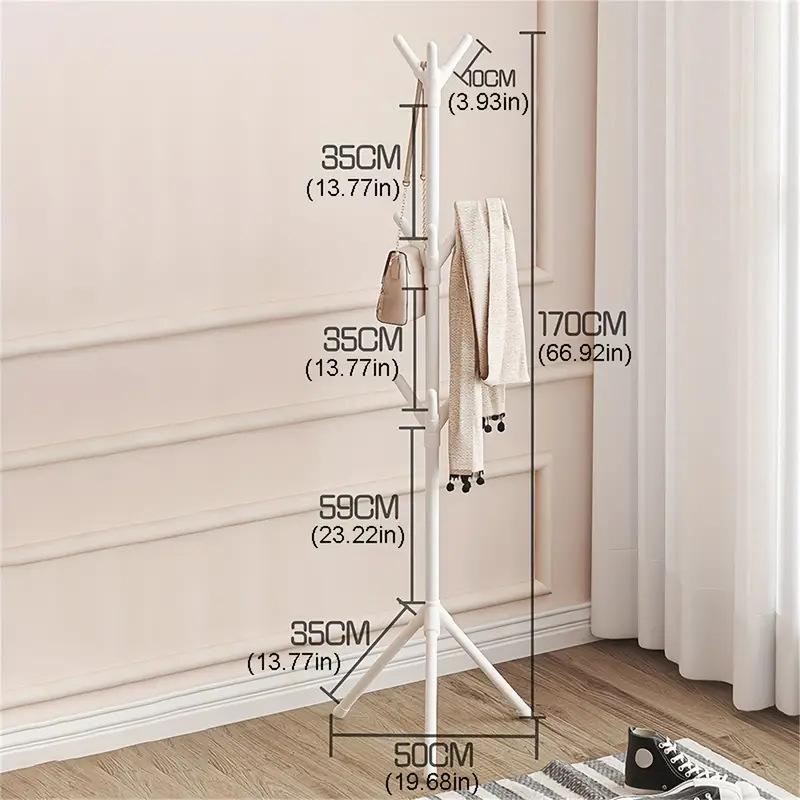 

1 шт. Напольная вешалка для одежды, простая вешалка для одежды и шляп для спальни, бытовая стойка для хранения одежды, легкая сборка белый
