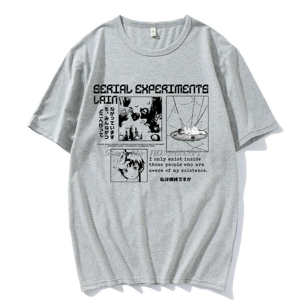 Serial Experiments Lain Anime T-shirt Japanese Manga New Harajuku TShirt Cartoon Funny Short Sleeve Cotton Tops T Shirt