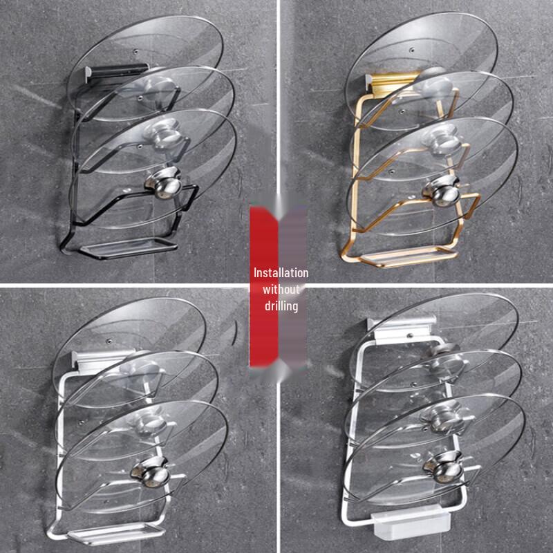 Xiyao Wandmontierter Küchen-Topfdeckel- & Schneidebrettständer