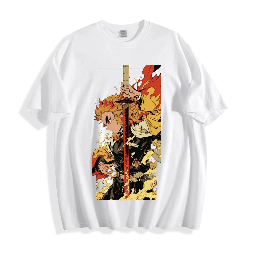 Ghost Slayer Blade Flame Pillar Tshirt Bold Anime Mens Tshirt SpringSummer New Product Unisex Casual Fashion Tshirt