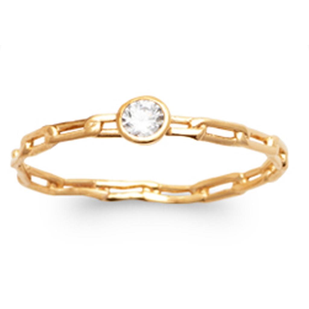 Gold Plated Ring 'Sissi' Golden White - 3 Mm (trombone)
