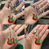 Vintage Guitar Pendant Keychain Bag Pendant Decorations Sweet Cool Dangle Earring Christmas Keyring Y2K Hair Clip