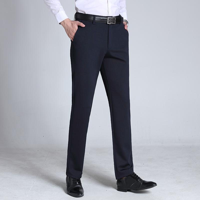 Summer New Men's Elastic High Waisted Straight Leg Pants Loose Casual Pants