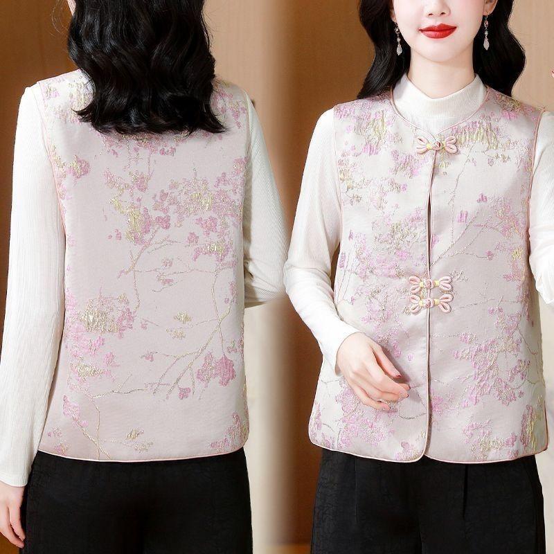 Embroidered buckle vest high-end vest