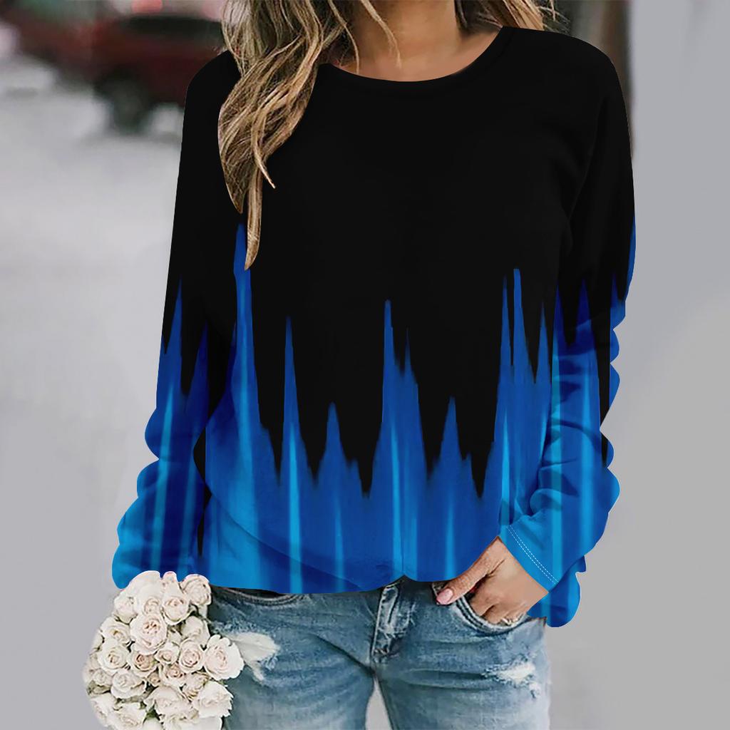 European and American Fashion  Women's Elegant V-neck Long Sleeve T-shirt