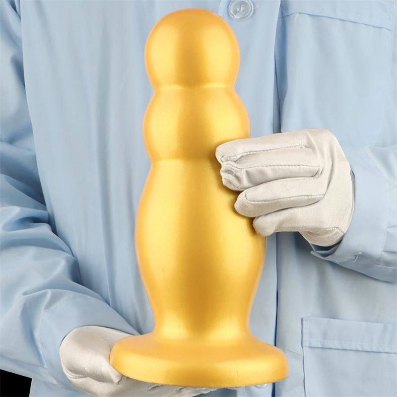 9cm Golden Silicone J Dildo Giant Dildo Anal Plug Fisting Supplies Extra Large Super Thick Adult Supplies