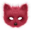 Plush Half-Face Cat Fox Mask Halloween Party Cosplay Costume Accessory Adult Unisex