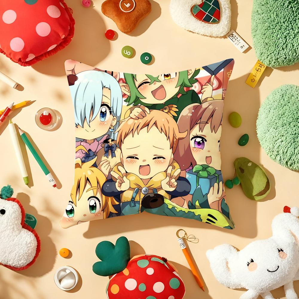 Anime DDeadly SSins Cushion Cover Plush Fabric Soft DoubleSided Printed Sofa Warm Winter Home Gift Pillow Cover