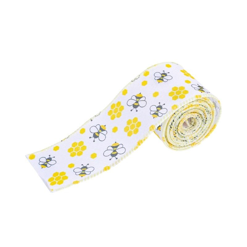 

Wire Edged Ribbon Sunflowers Fabric Ribbon Decorative Ribbon Honeybees Ribbon